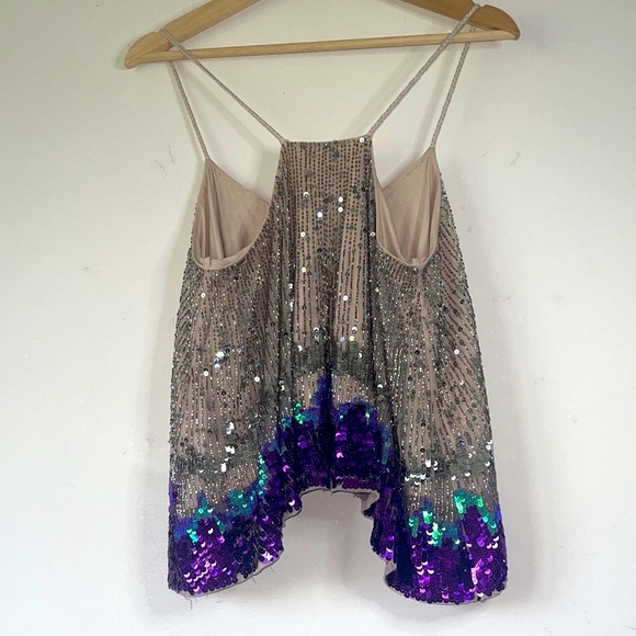 Anthropologie Let Me Be Sequin Splash Embellished Tank Top - Picture 8 of 15